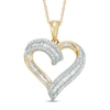 Thumbnail Image 0 of Previously Owned - 1/4 CT. T.W. Baguette and Round Diamond Heart Pendant in 10K Gold