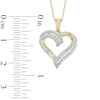 Thumbnail Image 1 of Previously Owned - 1/4 CT. T.W. Baguette and Round Diamond Heart Pendant in 10K Gold