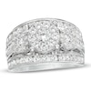 Thumbnail Image 1 of Previously Owned - 2 CT. T.W. Diamond Frame Three Stone Multi-Row Engagement Ring in 14K White Gold