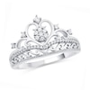 Thumbnail Image 0 of Previously Owned - 1/5 CT. T.W. Composite Diamond Heart Crown Ring in 10K White Gold
