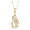 Thumbnail Image 1 of Previously Owned - 1/5 CT. T.W. Baguette and Round Diamond Teardrop Pendant in 10K Gold