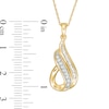 Thumbnail Image 2 of Previously Owned - 1/5 CT. T.W. Baguette and Round Diamond Teardrop Pendant in 10K Gold