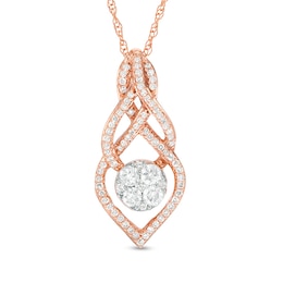 Previously Owned - 1/3 CT. T.W. Composite Diamond Infinity Teardrop Pendant in 10K Rose Gold