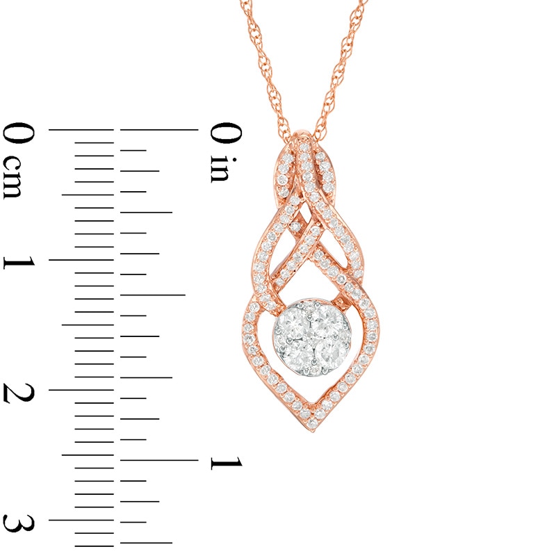 Main Image 3 of Previously Owned - 1/3 CT. T.W. Composite Diamond Infinity Teardrop Pendant in 10K Rose Gold