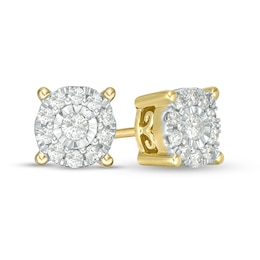 Previously Owned - 1/4 CT. T.W. Diamond Frame Stud Earrings in 10K Gold