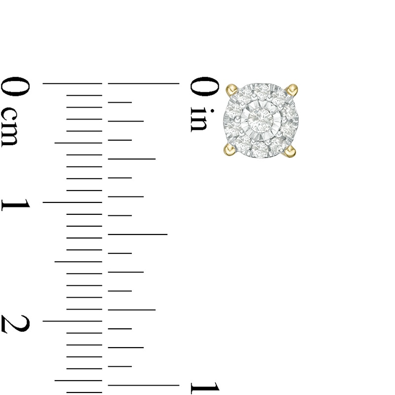 Main Image 2 of Previously Owned - 1/4 CT. T.W. Diamond Frame Stud Earrings in 10K Gold