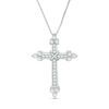 Thumbnail Image 1 of Previously Owned - 3/8 CT. T.W. Diamond Flared Cross Pendant in 10K White Gold