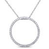 Thumbnail Image 0 of Previously Owned - 1/4 CT. T.W. Diamond Open Circle Pendant in 10K White Gold - 17"