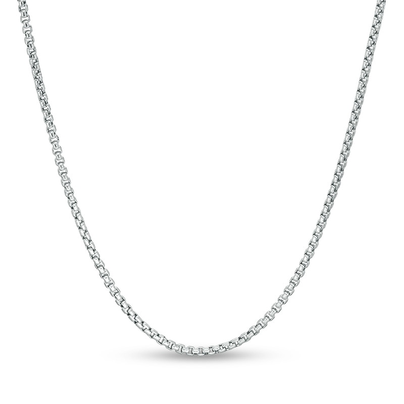 Previously Owned - 2.4mm Round Box Chain Necklace in 14K White Gold - 20"