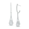 Thumbnail Image 1 of Previously Owned - 1/2 CT. T.W. Multi-Diamond Teardrop-Shaped Frame Drop Frame Earrings in 10K White Gold