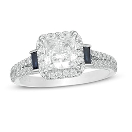 Previously Owned - Vera Wang Love Collection 1-1/2 CT. T.W.  Princess-Cut Diamond Frame Engagement Ring in 14K White Gold