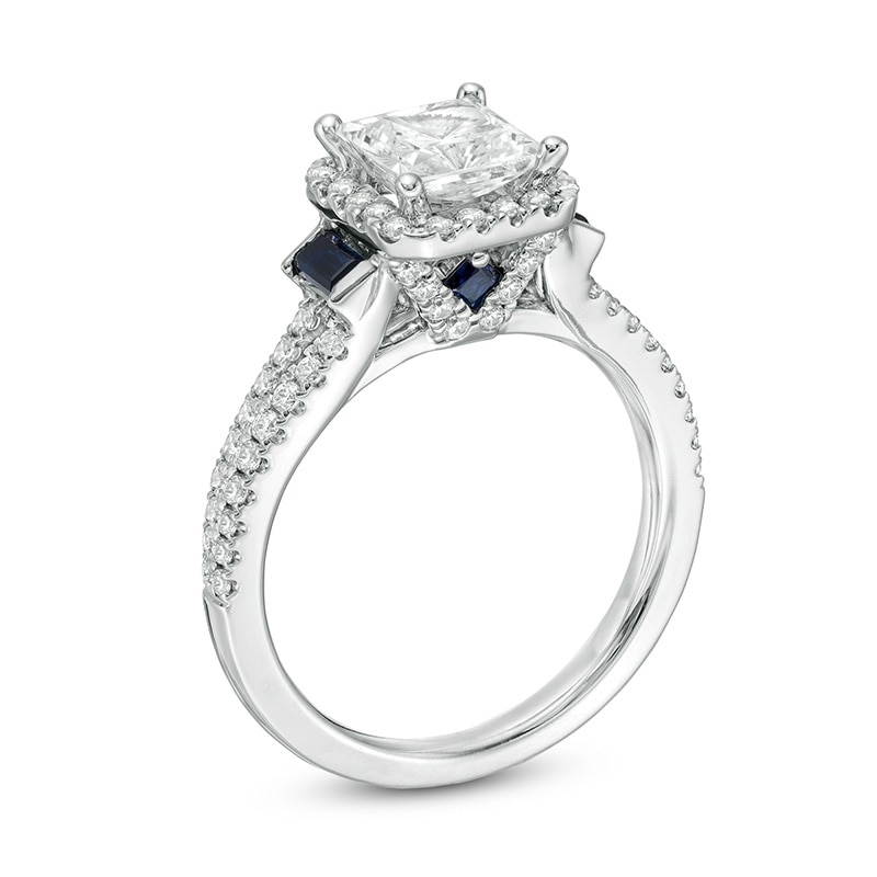 Main Image 2 of Previously Owned - Vera Wang Love Collection 1-1/2 CT. T.W.  Princess-Cut Diamond Frame Engagement Ring in 14K White Gold