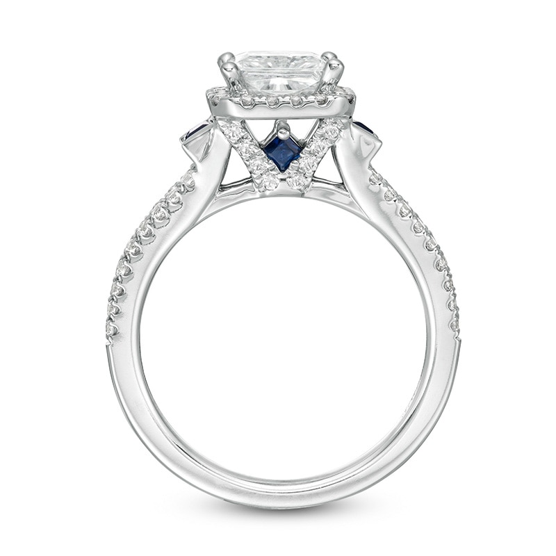 Main Image 4 of Previously Owned - Vera Wang Love Collection 1-1/2 CT. T.W.  Princess-Cut Diamond Frame Engagement Ring in 14K White Gold