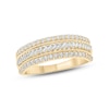 Thumbnail Image 0 of Previously Owned - 1/2 CT. T.W. Baguette and Round Diamond Slant Stripe Anniversary Band in 10K Gold