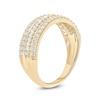 Thumbnail Image 1 of Previously Owned - 1/2 CT. T.W. Baguette and Round Diamond Slant Stripe Anniversary Band in 10K Gold