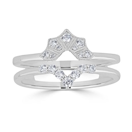 Previously Owned - 1/4 CT. T.W. Diamond Contour Solitaire Enhancer in 14K White Gold