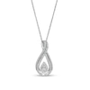 Thumbnail Image 0 of Previously Owned - 1/2 CT. T.W. Pear-Shaped Multi-Diamond Double Row Pendant in 10K White Gold
