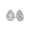 Thumbnail Image 0 of Previously Owned - 1/2 CT. T.W. Pear-Shaped Diamond Frame Stud Earrings in 10K White Gold