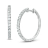 Thumbnail Image 0 of Previously Owned - 1 CT. T.W.  Lab-Created Diamond Hoop Earrings in 14K White Gold (F/SI2)
