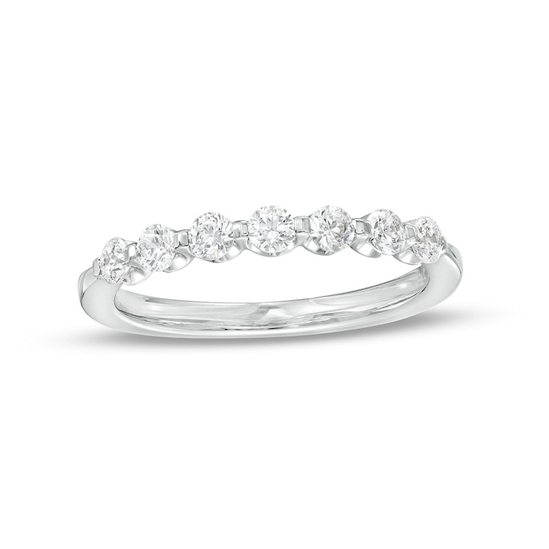 Previously Owned - 1/2 CT. T.W. Diamond Seven Stone Anniversary Band in 14K White Gold