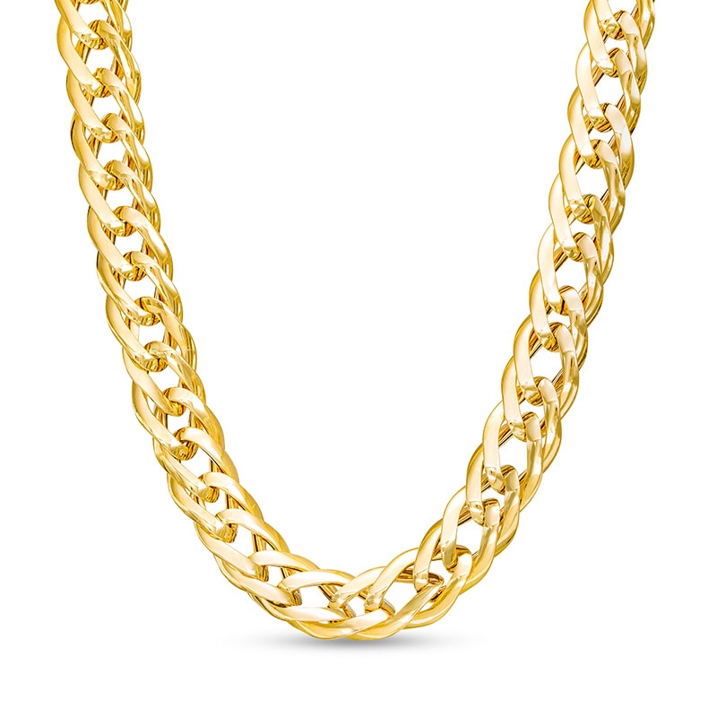 Previously Owned - Italian Gold 2.5mm Double Flat Link Necklace in Hollow 14K Gold