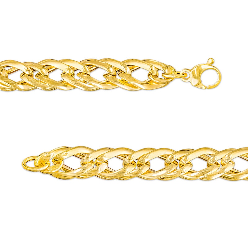 Previously Owned - Italian Gold 2.5mm Double Flat Link Necklace in Hollow 14K Gold