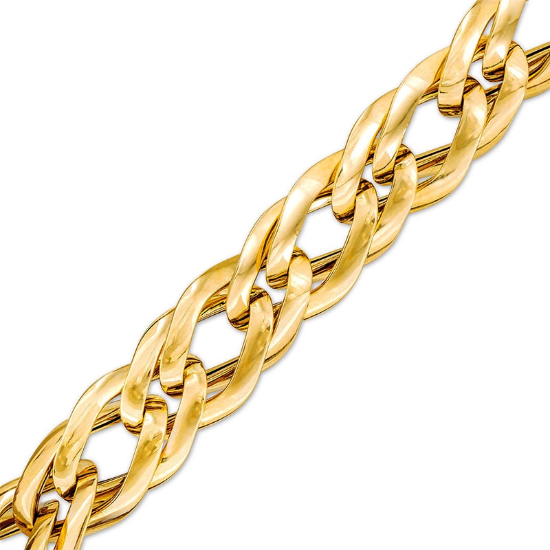 Previously Owned - Italian Gold 2.5mm Double Flat Link Bracelet in Hollow 14K Gold - 7.5"