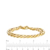 Thumbnail Image 3 of Previously Owned - Italian Gold 2.5mm Double Flat Link Bracelet in Hollow 14K Gold - 7.5"