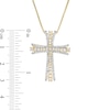 Thumbnail Image 2 of Previously Owned - 1 CT. T.W. Diamond Multi-Row Flared Cross Pendant in 10K Gold