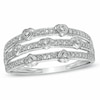 Thumbnail Image 0 of Previously Owned - 1/15 CT. T.W. Diamond Stacked Hearts Ring in 10K White Gold