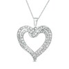 Thumbnail Image 1 of Previously Owned - 2 CT. T.W. Diamond Crossover Heart Pendant in 10K White Gold