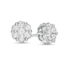 Thumbnail Image 1 of Previously Owned - 1 CT. T.W. Multi-Diamond Floral Stud Earrings in 10K White Gold