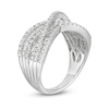 Thumbnail Image 2 of Previously Owned - 1 CT. T.W. Diamond Multi-Row Layered Criss-Cross Ring in 10K White Gold