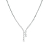 Thumbnail Image 1 of Previously Owned - 3 CT. T.W. Diamond Avalanche Staggered Drop Necklace in 14K White Gold - 19.5&quot;