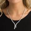 Thumbnail Image 3 of Previously Owned - 3 CT. T.W. Diamond Avalanche Staggered Drop Necklace in 14K White Gold - 19.5&quot;