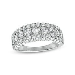 Previously Owned - 2 CT. T.W. Diamond Multi-Row Anniversary Ring in 14K White Gold