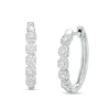 Thumbnail Image 1 of Previously Owned - 1/2 CT. T.W. Cushion-Shaped Multi-Diamond Oval Hoop Earrings in 10K White Gold