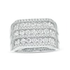 Thumbnail Image 0 of Previously Owned - Men's 2 CT. T.W. Diamond Multi-Row Rectangle-Top Ring in 10K White Gold