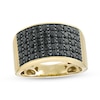 Thumbnail Image 0 of Previously Owned - Men's 2 CT. T.W. Black Diamond Multi-Row Ring in 10K Gold