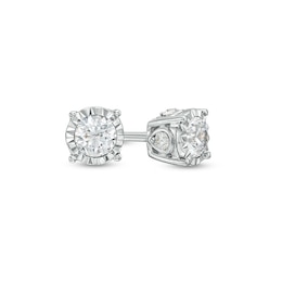 Previously Owned - 1/2 CT. T.W. Diamond Solitaire Stud Earrings in 10K White Gold (J/I3)