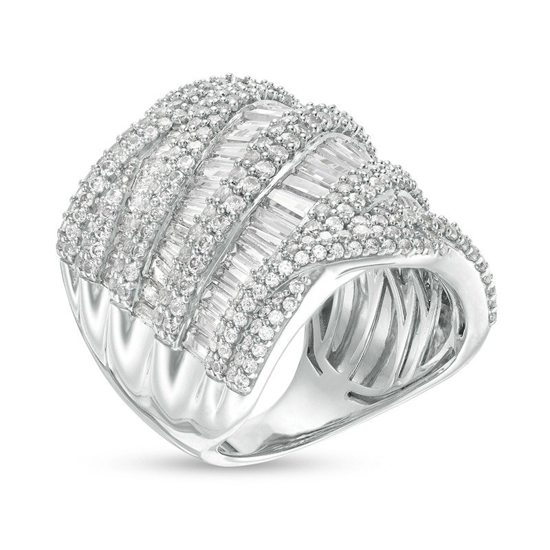 Previously Owned - 5 CT. T.W. Composite Diamond Multi-Row Ring in 14K White Gold