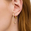 Thumbnail Image 2 of Previously Owned - 1 CT. T.W. Diamond Inside-Out Hoop Earrings in 10K Gold