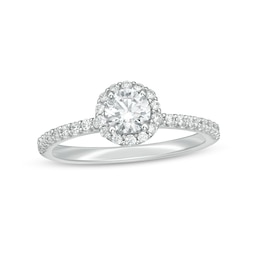 Previously Owned - 3/4 CT. T.W.  Lab-Created Diamond Frame Engagement Ring in 14K White Gold (F/VS2)