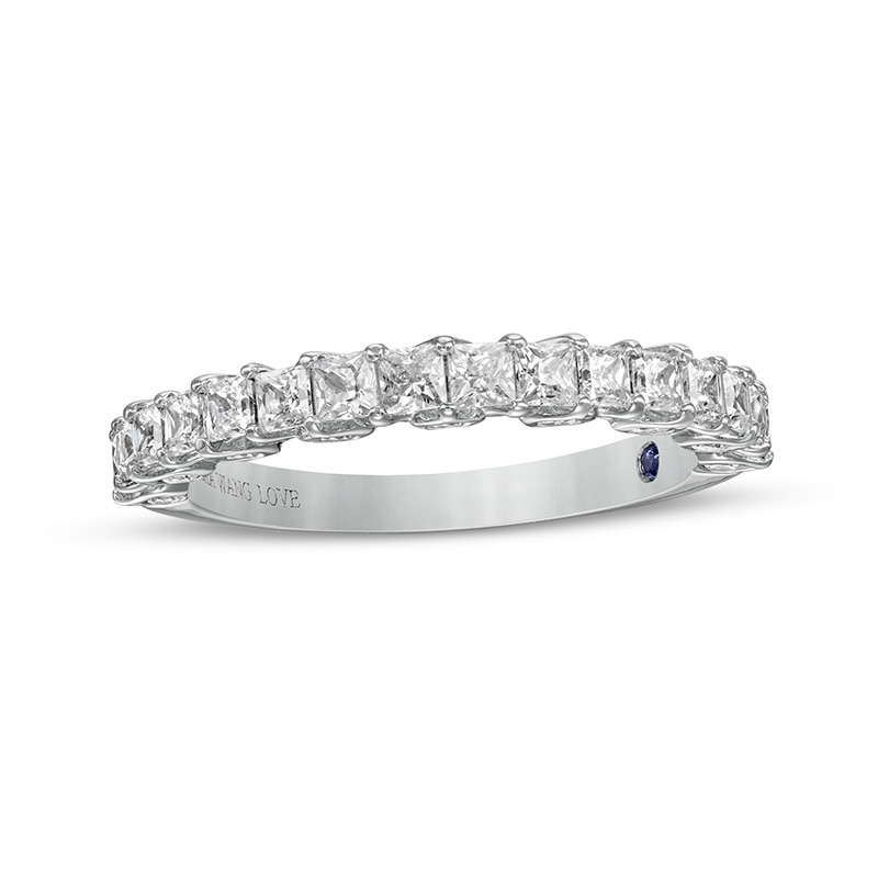 Main Image 1 of Previously Owned - Vera Wang Love Collection 1 CT. T.W. Princess-Cut Diamond Anniversary Band in 14K White Gold