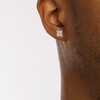 Thumbnail Image 2 of Previously Owned - Men's 1/3 CT. T.W. Square-Shaped Multi-Diamond Concave Stud Earrings in 10K Gold