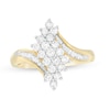 Thumbnail Image 1 of Previously Owned - 3/4 CT. T.W. Multi-Diamond Diamond Marquise Waterfall Bypass Ring in 10K Gold