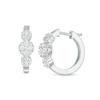 Thumbnail Image 1 of Previously Owned - 1/2 CT. T.W. Multi-Diamond Diamond Three Stone Hoop Earrings in 10K White Gold