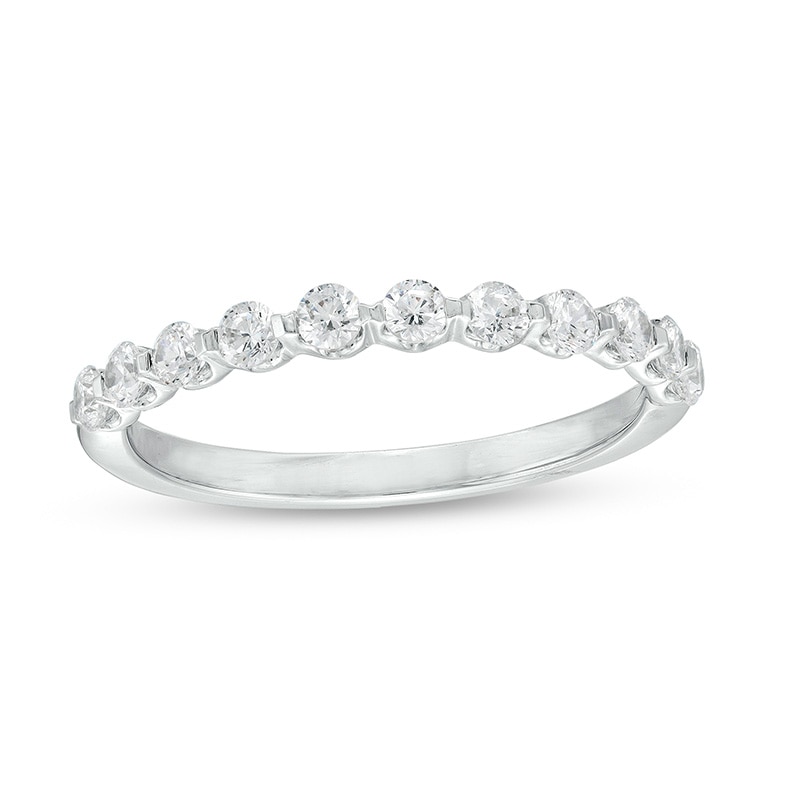 Main Image 1 of Previously Owned - 1/2 CT. T.W. Diamond Eleven Stone Anniversary Band in 14K White Gold