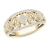 Thumbnail Image 1 of Previously Owned - 1/5 CT. T.W. Multi-Diamond Diamond Vintage-Style Tilted Square Filigree Ring in 10K Gold