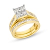 Thumbnail Image 1 of Previously Owned - 2 CT. T.W. Quad Princess-Cut Diamond Bridal Set in 14K Gold